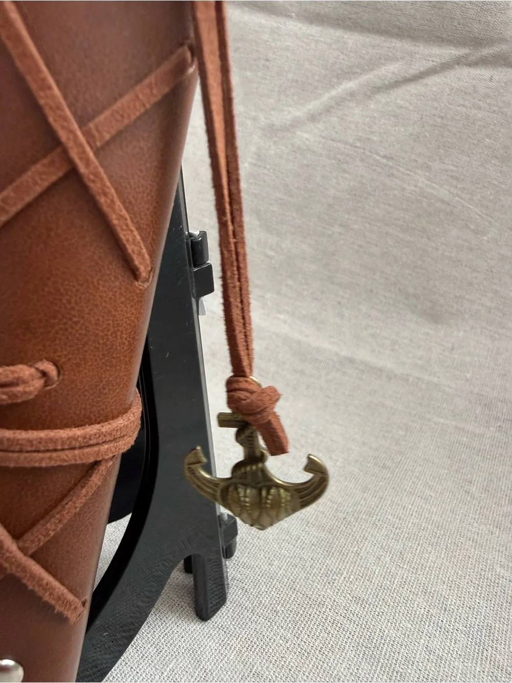 Brown Leather Travel Journal Notebook with Nautical Charm